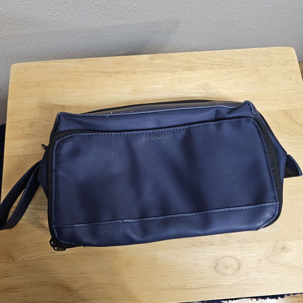 BAGSMART Travel Toiletry Bag Organizer Navy Blue Cosmetic Makeup Case Storage